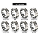 font options for inside engraving on grey ketch sailboat rings