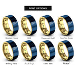 font options for inside engraving on gold & blue ketchup bottle rings