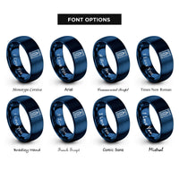 font options for inside engraving on blue ketchup packet rings