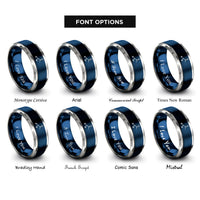 font options for inside engraving on blue & gray ketone rcor rings