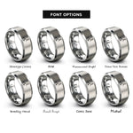 font options for inside engraving on gray ketone rcor rings