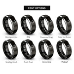 font options for inside engraving on black & grey kettle rings