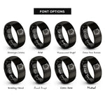 font options for inside engraving on black kettle rings