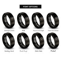 font options for inside engraving on black kettle rings
