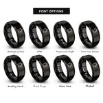 font options for inside engraving on black kettle rings