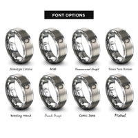 font options for inside engraving on grey kettle rings