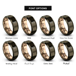 font options for inside engraving on gunmetal & rose gold kettle grill rings