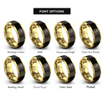 font options for inside engraving on black & gold kettlebell badge shield rings