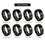 font options for inside engraving on black kettlebell badge shield rings