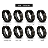 font options for inside engraving on black kettlebell badge shield rings