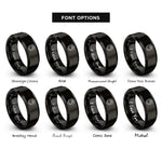 font options for inside engraving on black kettlebell badge shield rings