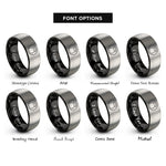 font options for inside engraving on black & silver kettlebell circle rings