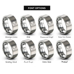 font options for inside engraving on gray kettlebell circle rings