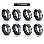 font options for inside engraving on black & blue & silver kettlebell swing rings