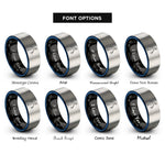 font options for inside engraving on black & blue & silver kettlebell swing rings