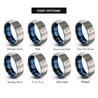 font options for inside engraving on blue & gray kettlebell swing rings
