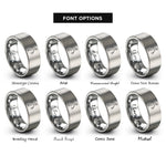 font options for inside engraving on silver kettlebell swing rings