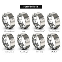 font options for inside engraving on silver kettlebell swing rings