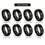 font options for inside engraving on black kevlar helmet rings