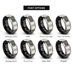 font options for inside engraving on black & silver key rings