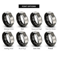 font options for inside engraving on black & gray key rings