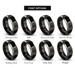 font options for inside engraving on black & gray key rings