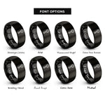font options for inside engraving on black key rings