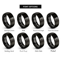 font options for inside engraving on black key rings