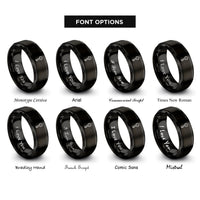 font options for inside engraving on black key rings