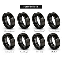 font options for inside engraving on black key rings