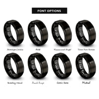 font options for inside engraving on black key rings