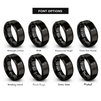 font options for inside engraving on black key rings