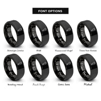 font options for inside engraving on black key rings