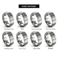 font options for inside engraving on silver key rings