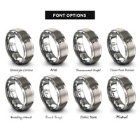 font options for inside engraving on silver key rings