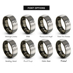 font options for inside engraving on gunmetal & gray key rings