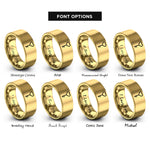 font options for inside engraving on gold key heart rings