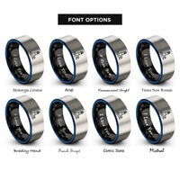 font options for inside engraving on black & blue & silver key west lighthouse rings