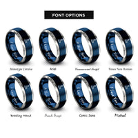 font options for inside engraving on blue & gray key west lighthouse rings