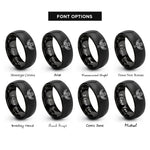 font options for inside engraving on black key wings rings