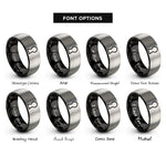font options for inside engraving on black & grey keyhole rings
