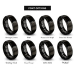 font options for inside engraving on black keyhole rings
