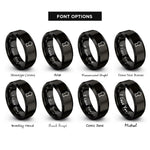 font options for inside engraving on black keyhole rings