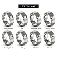 font options for inside engraving on grey keyhole rings