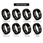 font options for inside engraving on black keyring rings