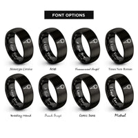 font options for inside engraving on black keyring rings