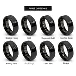 font options for inside engraving on black keyring rings