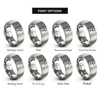 font options for inside engraving on grey keyring rings