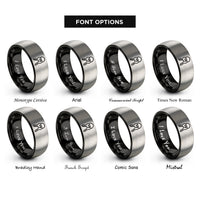 font options for inside engraving on black & grey keys on keyring rings