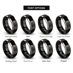font options for inside engraving on black & silver keys on keyring rings